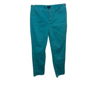 NYDJ Womens Aqua Skinny Jeans Size 12 Stretch Cotton Blend Slim Fit Denim Pants